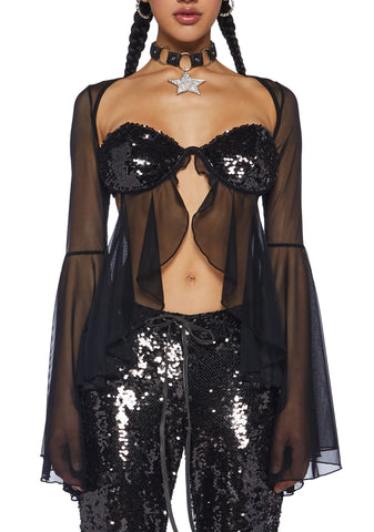 Andromeda Allure Sequin Mesh Top