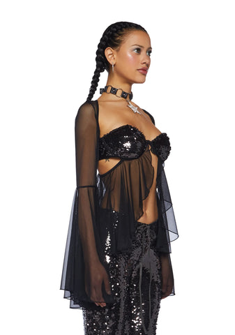 Andromeda Allure Sequin Mesh Top