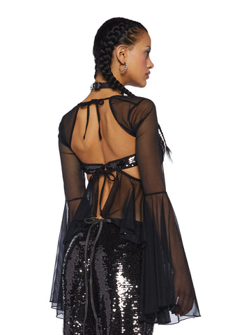 Andromeda Allure Sequin Mesh Top