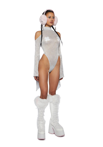 Transcendent Spectre Sequin Bodysuit - White