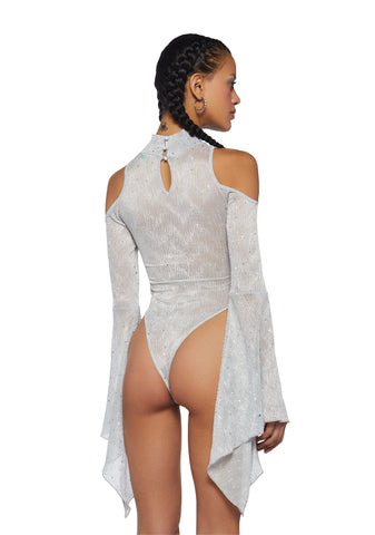 Transcendent Spectre Sequin Bodysuit - White