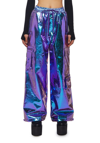 Cosmic Snowboarder Metallic Baggy Pants