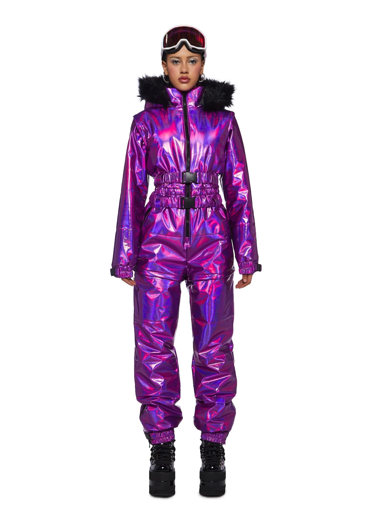 Aurora Beam Holographic Snowsuit - Purple