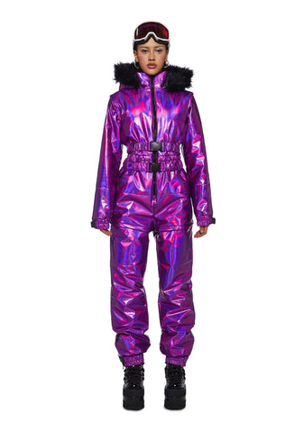 Aurora Beam Holographic Snowsuit - Purple