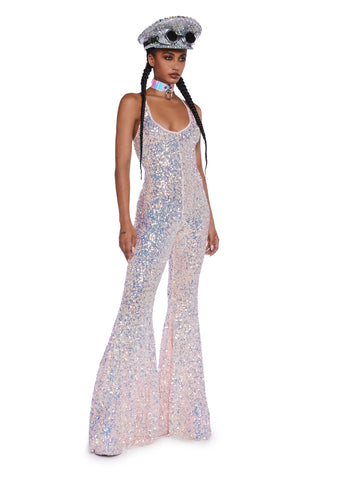 Sparkle Nights Sequin Jumpsuit- Metallic