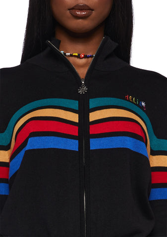 Ultimate Throwback Zip-Up Sweater - Black