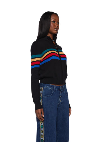 Ultimate Throwback Zip-Up Sweater - Black