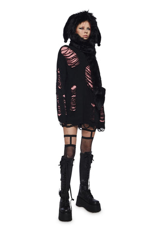 Remote Control Knit Sweater - Pink