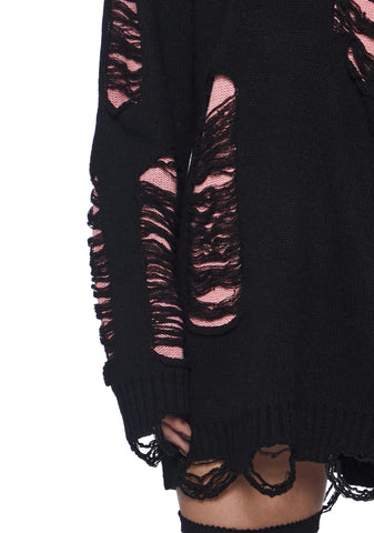 Remote Control Knit Sweater - Pink