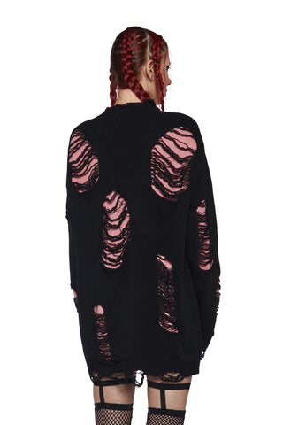 Remote Control Knit Sweater - Pink