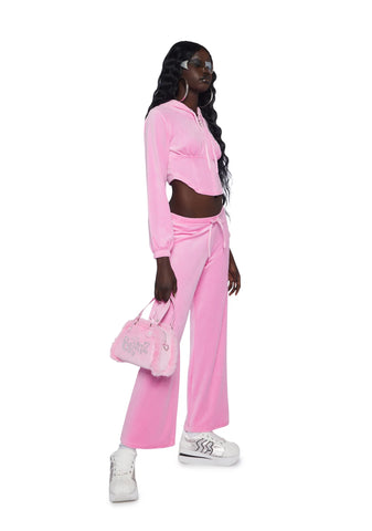 Sparkle Addict Rhinestone Bowler Bag - Pink