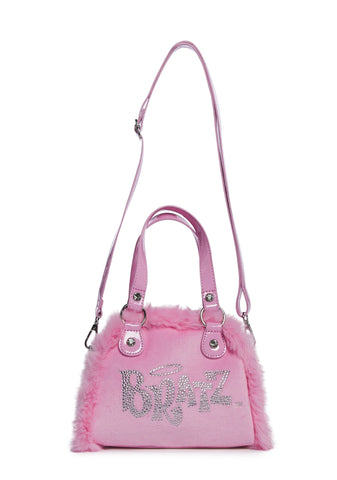 Sparkle Addict Rhinestone Bowler Bag - Pink