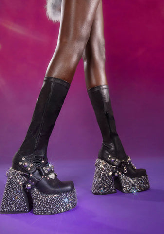 Starrin' N' Stylin' Platform Boots - Black