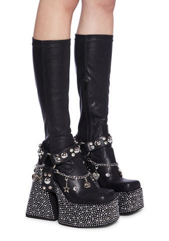 Starrin' N' Stylin' Platform Boots - Black