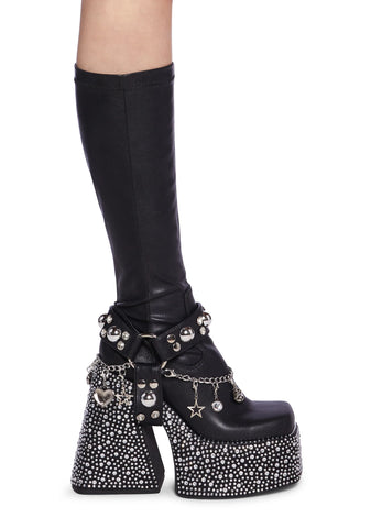 Starrin' N' Stylin' Platform Boots - Black