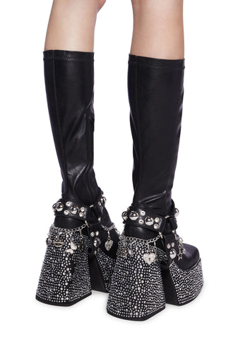 Starrin' N' Stylin' Platform Boots - Black