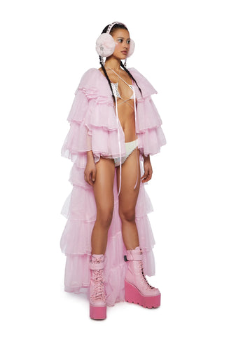 Rainbow Rhapsody Tulle Duster - Light Pink
