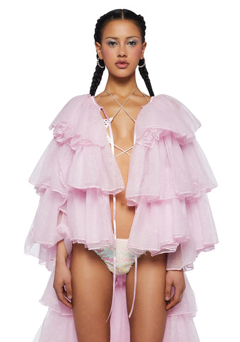 Rainbow Rhapsody Tulle Duster - Light Pink