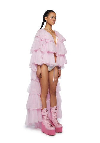 Rainbow Rhapsody Tulle Duster - Light Pink