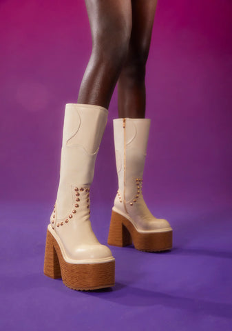 Superstar Status Platform Boots- Off White