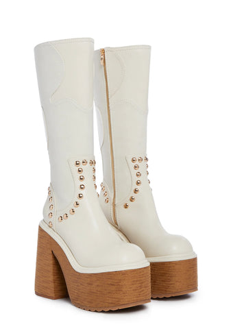 Superstar Status Platform Boots- Off White