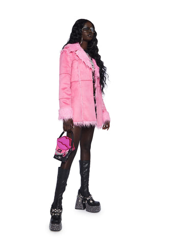 Money Not Boys Faux Fur Coat