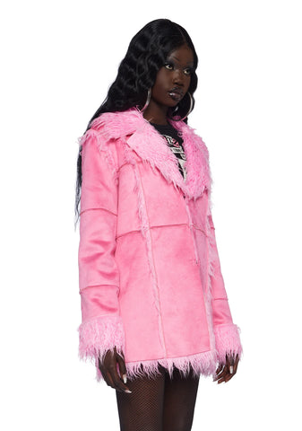 Money Not Boys Faux Fur Coat