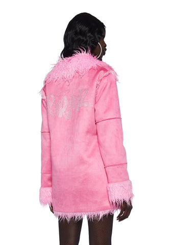 Money Not Boys Faux Fur Coat
