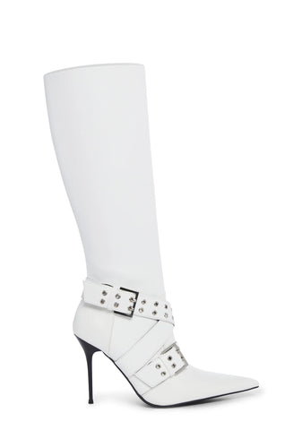 Boulevard Knee High Boots - White