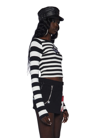 Trapped In Glitz Long Sleeve Top