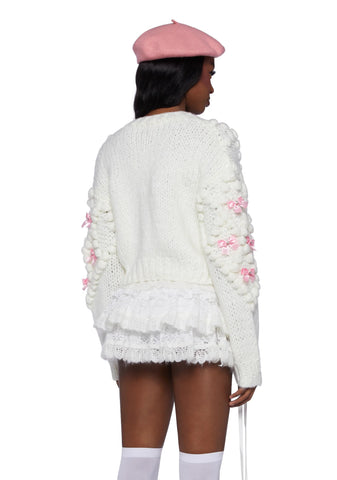 Twinkly Aura Knit Cardigan-Off White