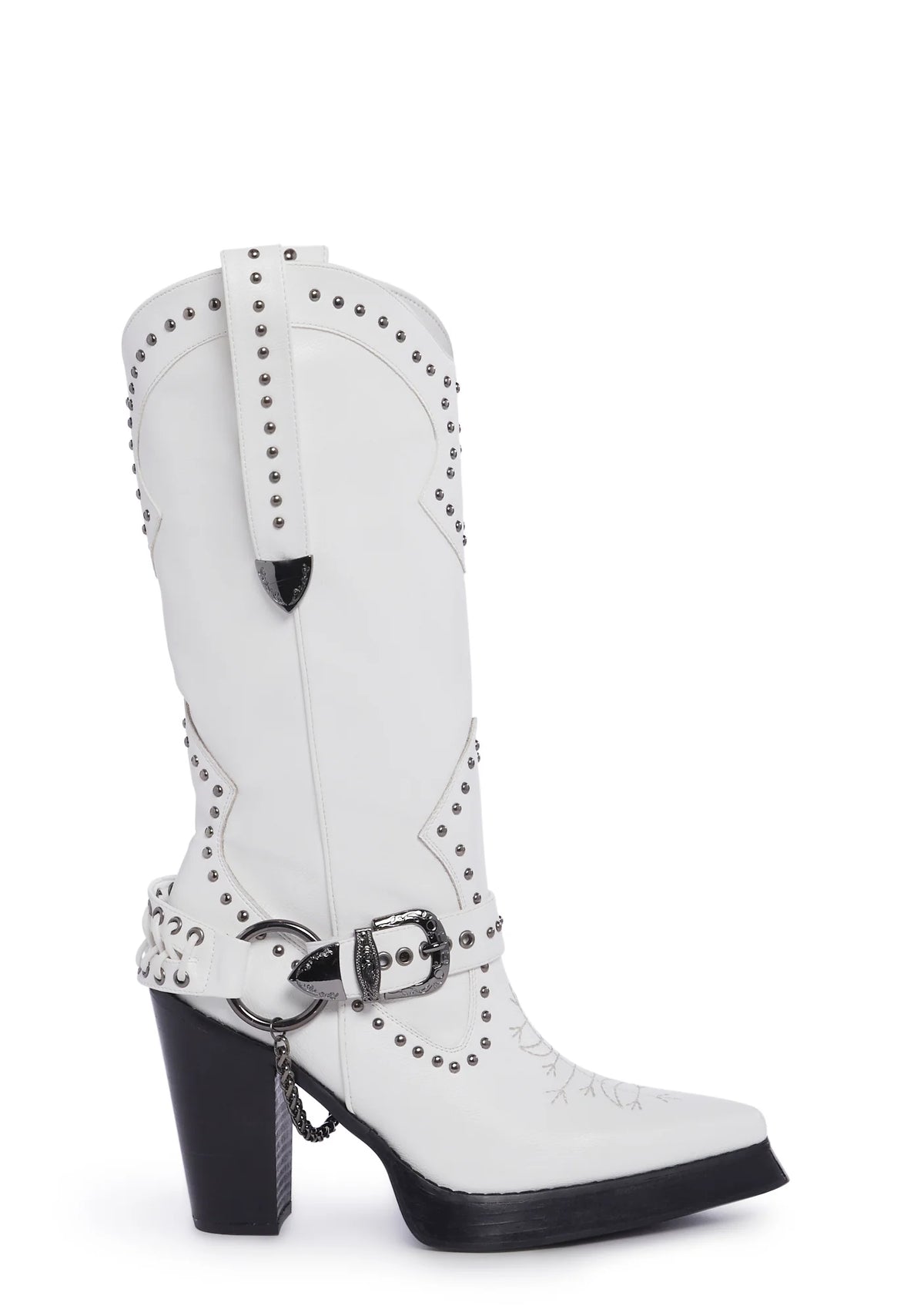 Pace Of Nature Cowboy Boots - White