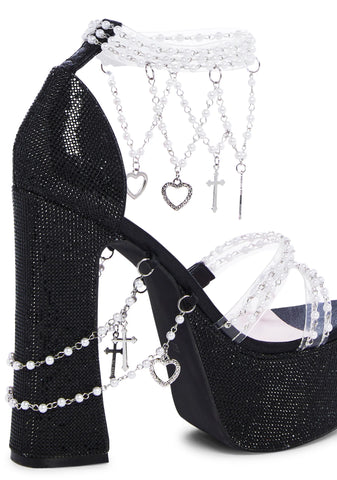 Holy Revelation Platform Heels - Rhinestone