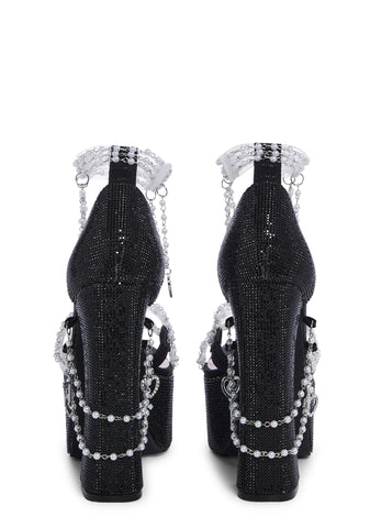 Holy Revelation Platform Heels - Rhinestone