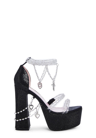 Holy Revelation Platform Heels - Rhinestone