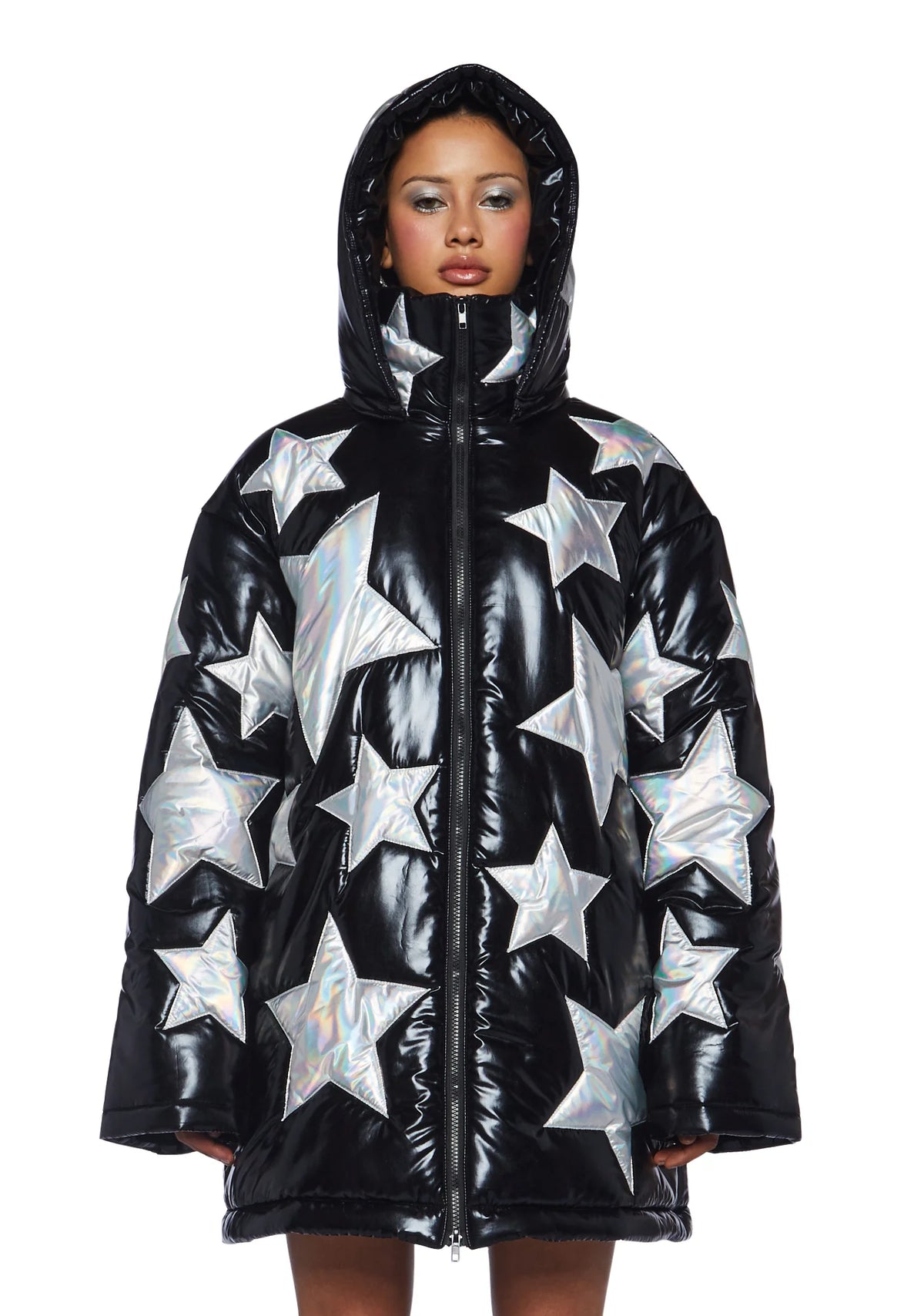 Beyond The Stars Puffer Jacket- Black