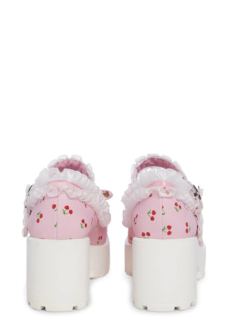 Tira Platform Mary Janes - Pink Cherry