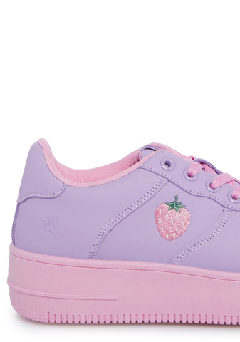 Sweet Strawberry Platform Sneakers - Purple