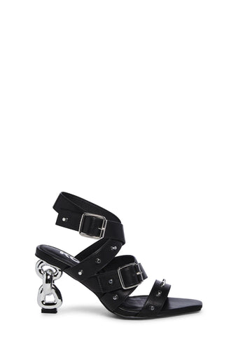 Sweet Sinner Chain Heels - Black
