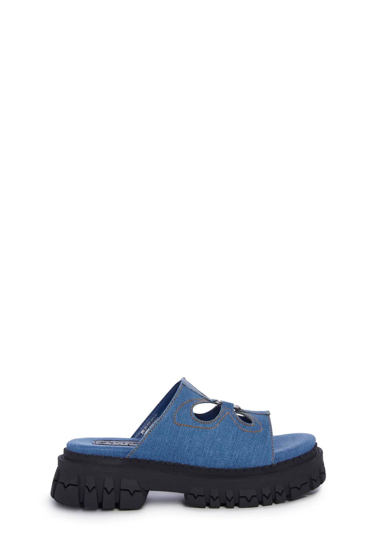 Feeling Good Platform Slides - Denim