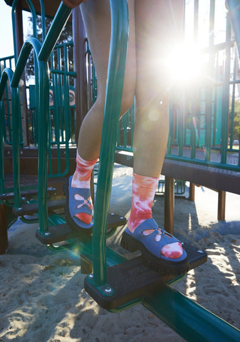 Feeling Good Platform Slides - Denim