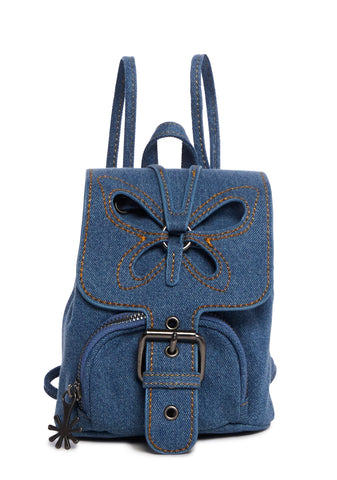Feeling Good Butterfly Backpack - Denim