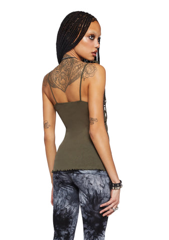 Not That Easy Cami Top- Green