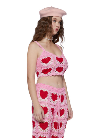 Heartfelt Kisses Crochet Tank Top
