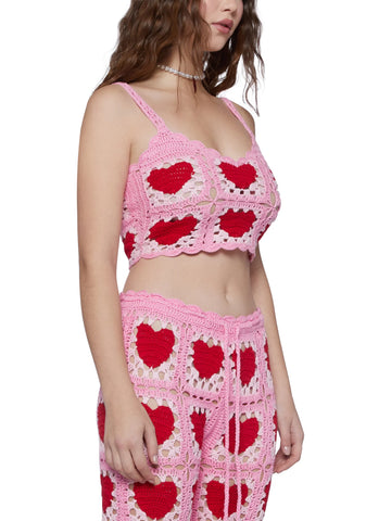 Heartfelt Kisses Crochet Tank Top