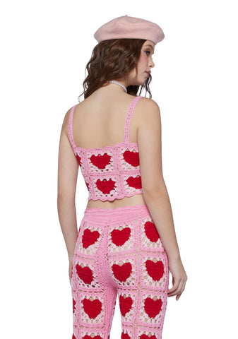 Heartfelt Kisses Crochet Tank Top