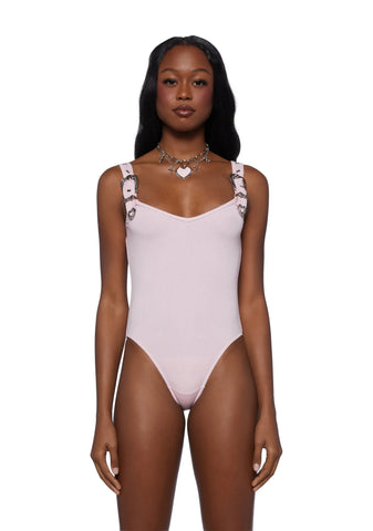 Too Smitten Ribbed Bodysuit - Pink