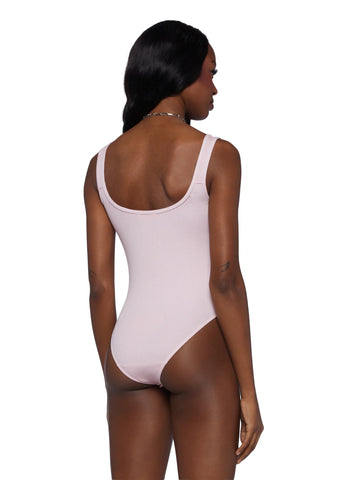 Too Smitten Ribbed Bodysuit - Pink