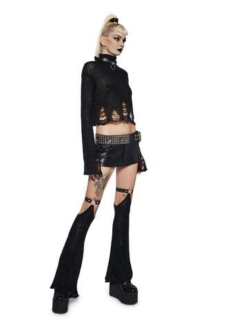 No Pressure Knit Sweater - Black