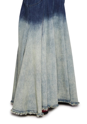 Fight Against Destruction Denim Skirt- Light Blue
